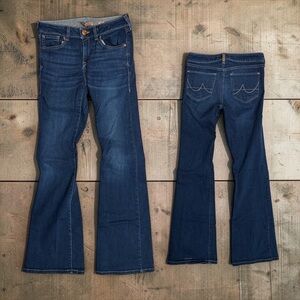 Ariat Women Sz 28L Jeans Ultra Stretch Perfect Rise Katie Flare Maya Blue READ